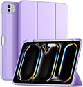 Kidopire New Compatible with iPad Pro 11 Inch Case (M4 2024/M5 2025) with Pencil Holder, Smart Cover with Protective Trifold Stand & Soft TPU Back, Auto Wake/Sleep, Support Pencil Pro, Lavender