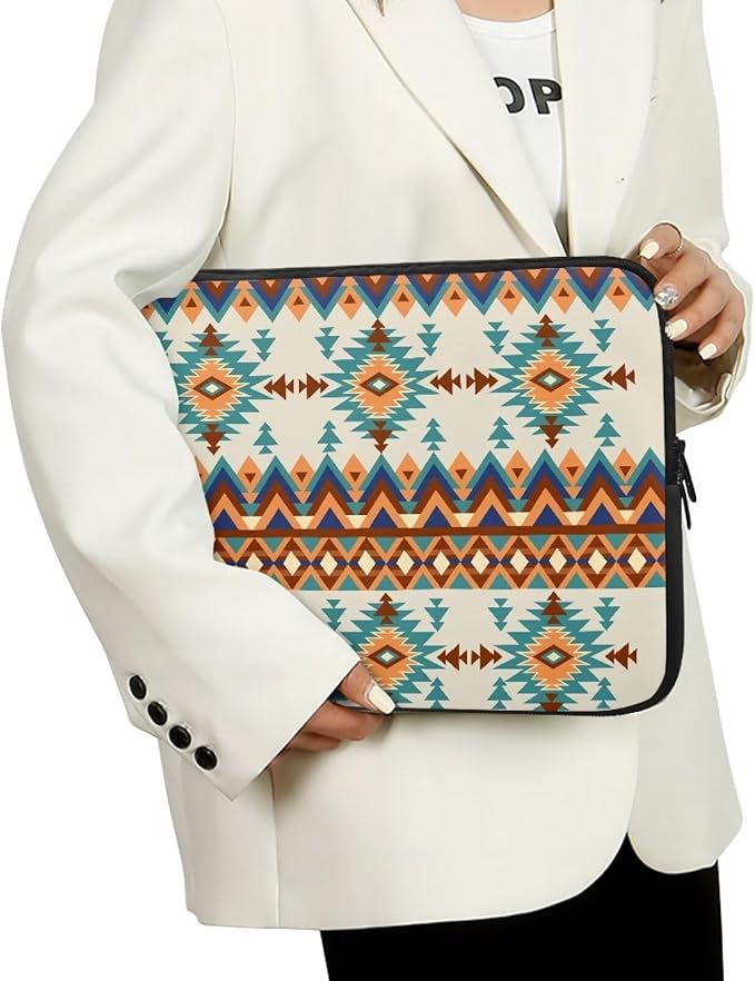 Aztec Boho Laptop Protective Sleeve for Women Men 10 inch Computer Sleeve Neoprene Laptop Bag Lightweight Lap Top Case Suitable for Travel School Office Organizers Brown