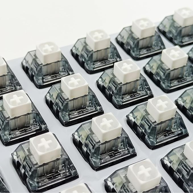 Zjmehty Upgrade Kailh Box V2 White Switches for Mechanical Keyboard,5-Pin 45gf Clicky/Dust&Waterproof/Gaming Switches(72pcs,White)