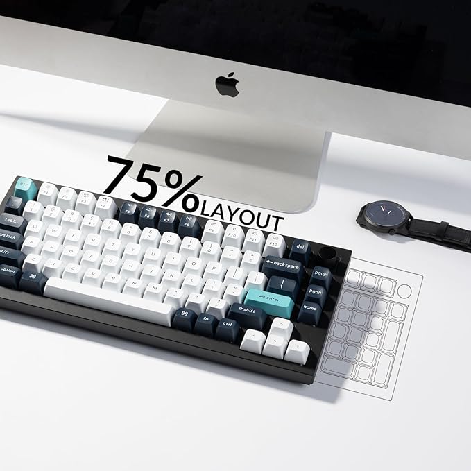 Keychron Q1 Max RGB QMK/VIA Custom Mechanical Keyboard, Hot-Swappable Full Metal Programmable Knob with Gateron Jupiter Red Switch, 2.4 GHz/Bluetooth/Wired Gaming Keyboard for Mac Windows Linux