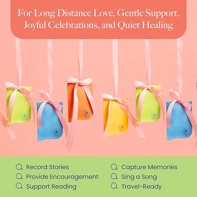 VOICEGIFT 60-Second Audio Recorders for Gift, Back to School Voice Recordable GiftTags for Teachers & Students | Multicolor | 4 Pack