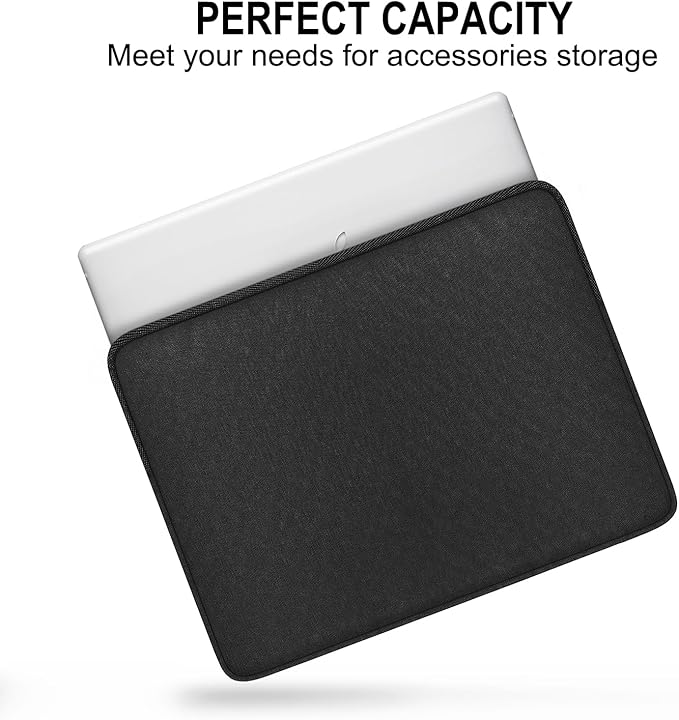 Laptop Sleeve 15.6 Inch, Shockproof Protective Traveling Computer Case, Water Resistant Portable Laptop Carrying Bag Compatible for Lenovo, HP, Dell, Asus,MacBook, Notebook, Black