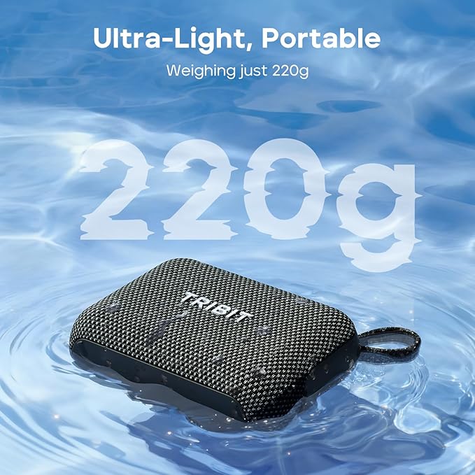 Tribit PocketGo Bluetooth Shower Speaker, IP68 Waterproof/Dustproof, Portable Speaker with 20H Playtime, Wireless, BT6.0, Supports TF Card, Electronics for Travel/Outdoors/Home (Green)