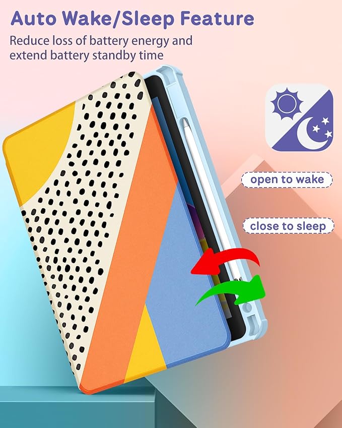 Uppuppy for iPad Pro 12.9 Case Folio Cover with Pencil Holder Women Cute Girls Teens Pretty Girly Abstract Unique Fashion Design Rotating Stand for Apple iPad Pro 12.9 Inch Cases 2022/2021/2020/2018