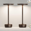 Cordless Table Lamp, Rechargeable 5000mAh Outdoor LED Table Lamp, 3 Levels Brightness Dimming IP54 Waterproof Touch Battery Powered Table Lights, Dining Room/Patio/Nightstand (2Pack Brown)
