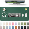 YSAGi Leather Desk Pad Protector, Office Desk Mat, Large Mouse Pad, Non-Slip PU Leather Desk Blotter, Laptop Desk Pad, Waterproof Desk Writing Pad for Office and Home (Seafoam Green, 35.4" x 17")