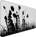 Large Gaming Mouse pad, Waterproof Mousepad with Stitched Edges, Premium Microfiber Cloth Surface, Non-Slip Base Keyboard Desk Mat for Home Office Gaming, Flowers Plants