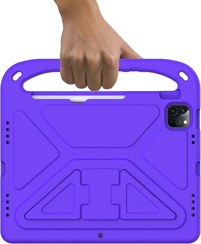 Dteck Case for iPad Air 5th/4th Generation(2022/2020), iPad Pro 11 Case 2022/2021/2020/2018, Shockproof Protective Handle Stand Pencil Holder Kids Case for iPad Air 5/4 10.9" & iPad Pro 11",Purple