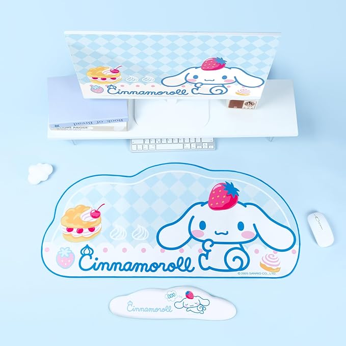 Kuitmor Anime Dog Mouse Pad Wrist Rest Support Set, Non-Slip Desk Mat and Memory Foam Cloud Wrist Rest for Keyboard and Mouse, Perfect for Gaming or Home Office Work - DEG