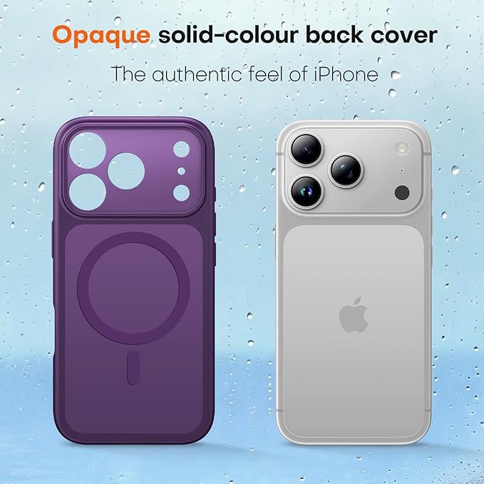 TAURI for iPhone 17 Pro Case, Compatible with MagSafe, (Full Camera Protection) Camera Control Cover Solid-Color Matte Magnetic Phone Case for 17 Pro 6.3", Purple