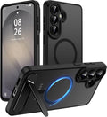 Magnetic for Samsung Galaxy S26+ Plus Case, [Compatible with MagSafe][Full Camera Protection][Built-in Invisible Kickstand] Translucent Matte Phone Case for S26 Plus 6.7" - Black