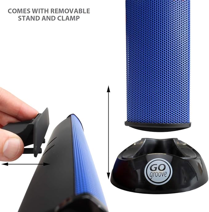 GOgroove SonaVERSE USB Speakers for Laptop Computer - USB Powered Mini Sound Bar with Clip-On Portable External Speaker Design for Monitor, One Cable for Digital Audio Input and Power (Blue)