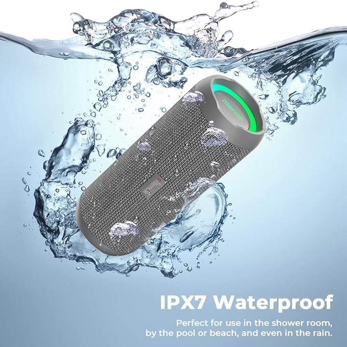 RIENOK Portable Bluetooth Speaker 30W Dual Pairing True Wireless Stereo HD Sound IPX7 Waterproof Outdoor Sport Shower Speaker Bluetooth 5.3 for Home Party