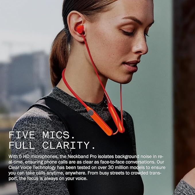 CMF BY NOTHING CMF Neckband Pro Bluetooth Headphones,50dB Hybrid Active Noise Cancelling Earbuds with 5 HD Mics,IP55 BT5.3 37Hours Long Play time Dual Device Connection Neckband Headphones-Light Grey