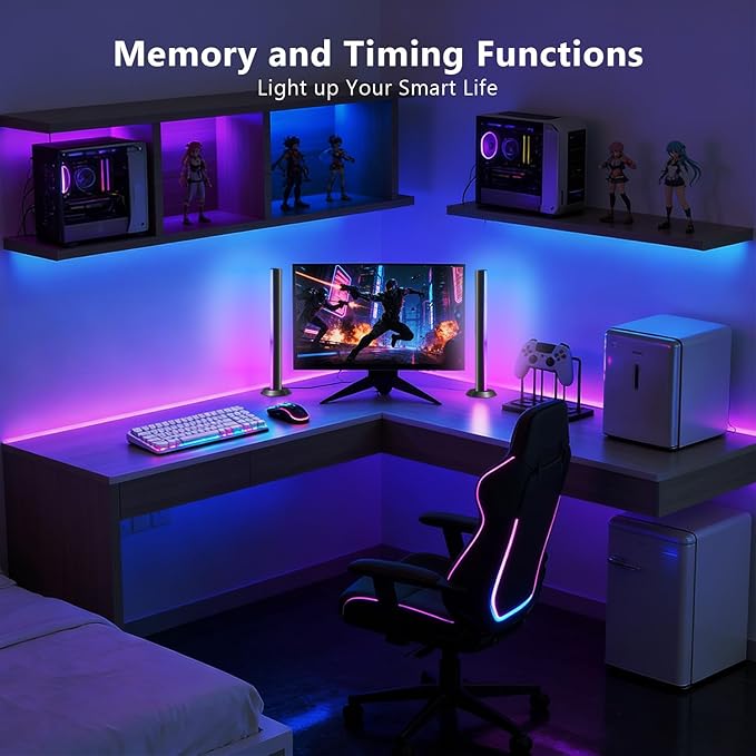 DAYBETTER Gaming Light Bars,RGBICW TV Light Bars,Smart LED Light Bars with Music and Scene Modes,Multiple Placement Options,Mood Lighting,Color Changing Light Bar for Gaming Monitor,TV,Desk,Room Decor