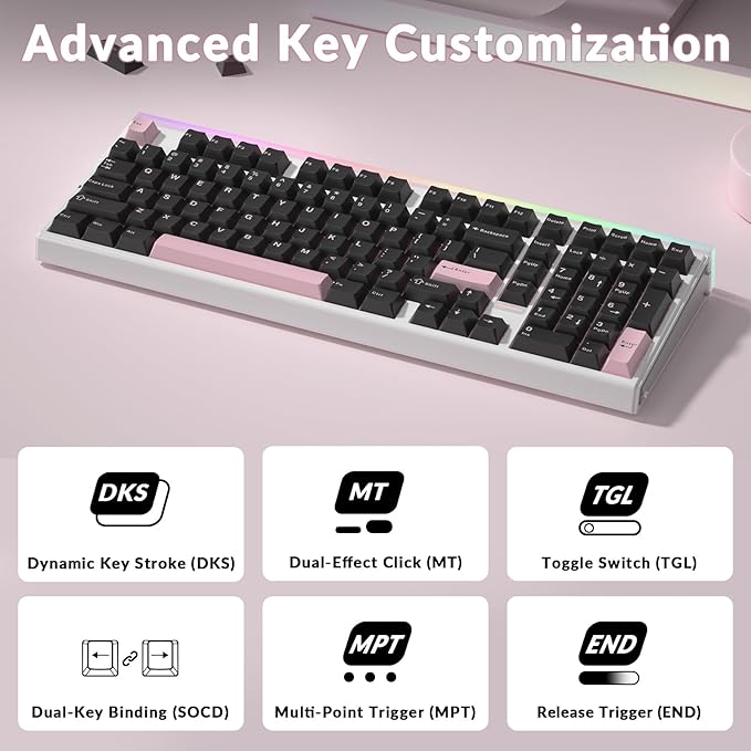 AULA Hero 99 Wired Gaming Keyboard, Hall Effect Keyboard with Rapid Trigger Mode, Hot Swappable Magnetic Switch Keyboard with Number Pad, Web Driver,RGB Backlit Mechanical Keyboard for Office PC Gamer