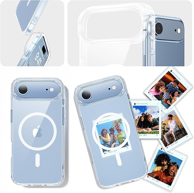 toushion 3 in 1 for iPhone Air Case Clear,Fits MagSafe, Not Yellowing, Screen Protector*1 Camera Lens Protector*1, Military-Grade Protection for Phone Cover 6.5 inch