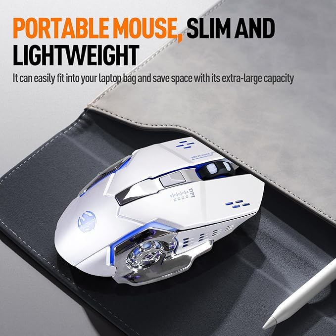 Guiheng Wired Gaming Mouse, Optical USB Mice for Laptop/Desktop, 1200 to 3600 and RGB Light, Ergonomic with 6 Programmable Buttons for Computer Windows 7/8/10/XP Vista Linux Chromebook PC (White)