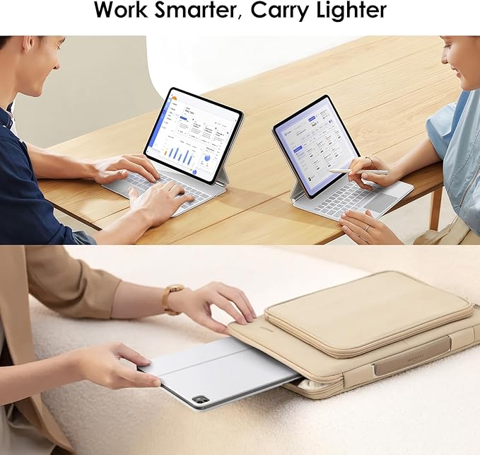 runelk Keyboard Case for iPad Pro 13-inch (M4 2024 / M5 2025), Magic-Style Magnetic Keyboard Case with Multi-Touch Trackpad, Floating Cantilever Stand Compatible with iPad Pro 13 - White