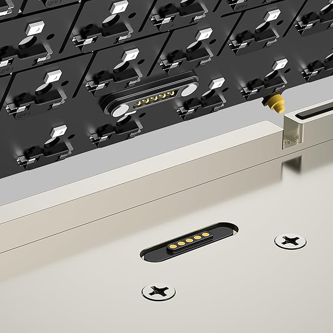 KEEBMONKEY WOBKEY Crush 80 Reboot CNC Aluminum 5-Second Quick-Release Triple-Mode Connectivity Mechanical Keyboard with Superior Acoustics (Lite Silver)