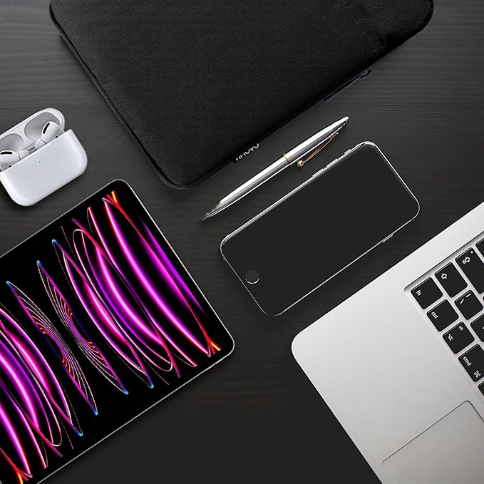 TiMOVO 13 Inch Tablet Sleeve for iPad Air 13" M3 2025, iPad Pro 13"/12.9", Galaxy Tab S9 Plus/S10+/S9 FE+, Remarkable Paper Pro 11.8", Protective Pocket Bag, Black