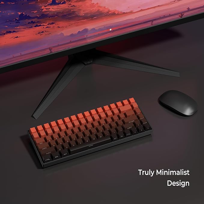 XVX Side Print Gradient Red Keycaps, Double Shot PBT Keycaps 60 65 75 100 Percent, Shine Through Custom Key caps Set 136 Keys, OEM Profile for Cherry Gateron MX Switches