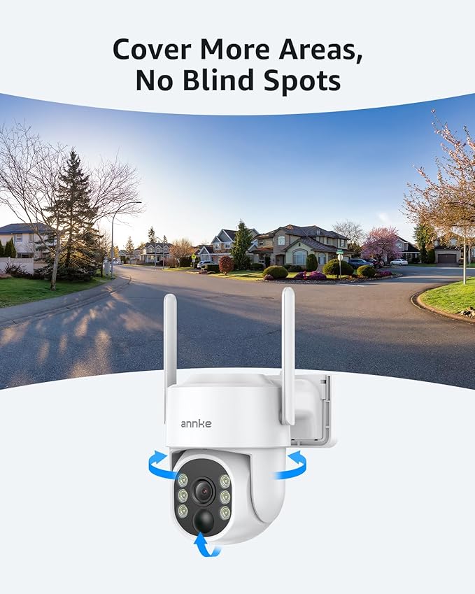 ANNKE Solar Security Camera Wireless Outdoor, 2.5K Dome Camera for Home Security, 360°Viewing, Solar Powered, Two-Way Audio, Smart PIR Motion Detection, Color Night Vision, SD/Cloud Storage, 2.4&5GHz