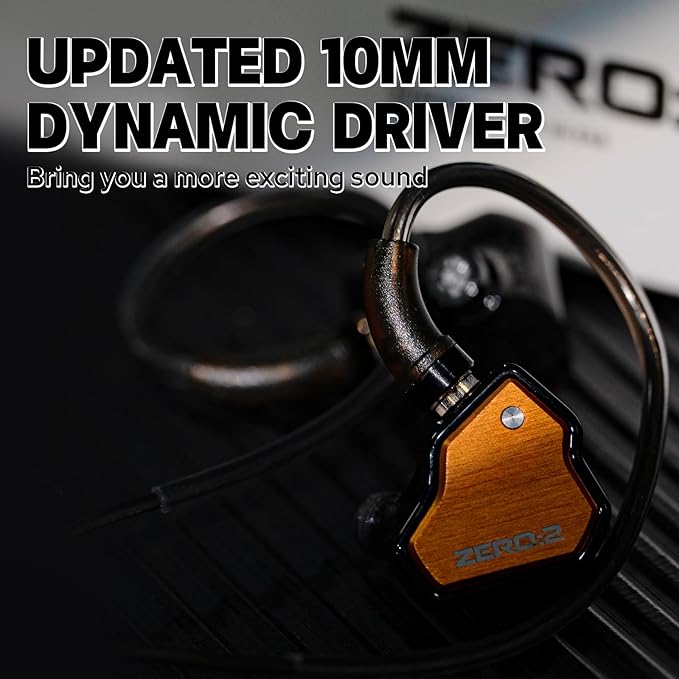 Linsoul 7Hz x Crinacle Zero:2 in Ear Monitor, Updated 10mm Dynamic Driver IEM, Wired Earbuds Earphones, Gaming Earbuds, with OFC IEM Cable for Musician (Orange, Typec MIC)