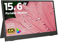 15.6-inch 4K Portable Monitor, 3840×2160 Ultra HD IPS Computer Display, 100% sRGB HDR Graphics Monitor, USB-C Port, Compatible with PS4/PS3/Xbox One/Switch and Other Devices