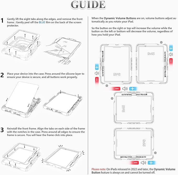 SEYMAC stock Case for iPad Air 11-inch M4-M2 2026-2024 (Gen 8-6), Shockproof Heavy Duty Case with Screen Protector, Pencil Holder, Rotating Stand, Hand Strap, Shoulder Strap, SkyBlue