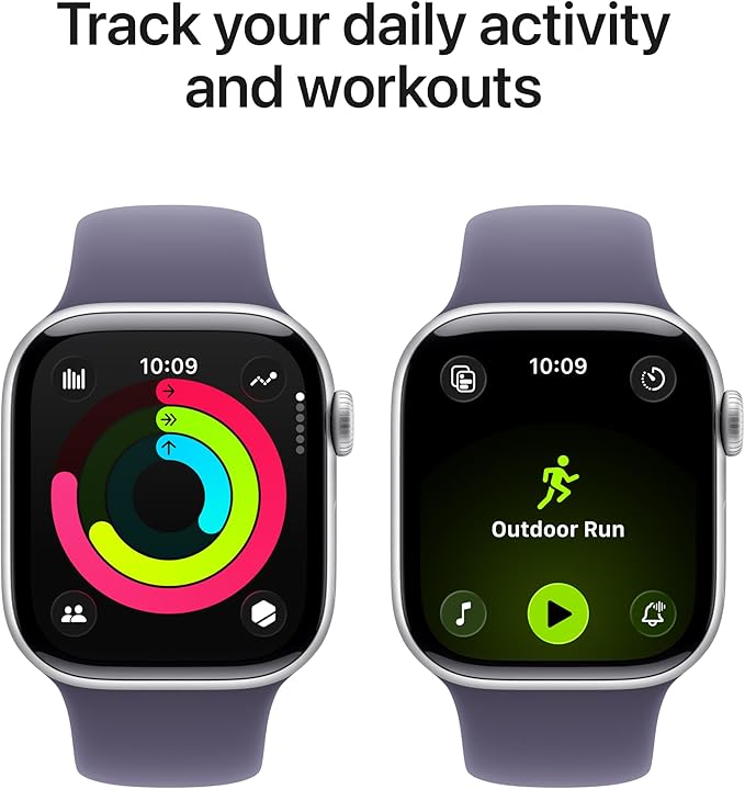 Apple Watch Series 11 [GPS + Cellular 42mm] Smartwatch with Silver Aluminum Case with Purple Fog Sport Band - S/M. Sleep Score, Fitness Tracker, Health Monitoring, Always-On Display, Water Resistant