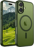 SUPFINE Magnetic for iPhone 17 Case (Compatible with MagSafe)(Military Grade Drop Protection) Translucent Matte Shockproof with Anti-Fingerprint Phone Cover,Cangling Green