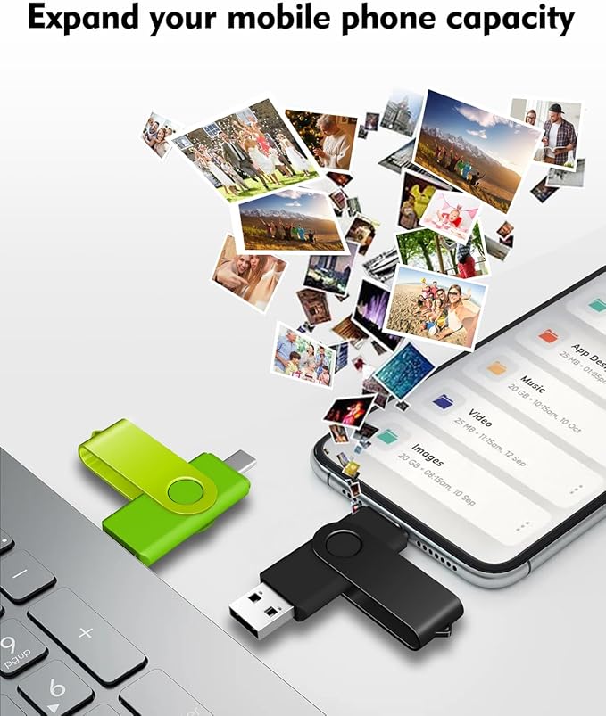 AreTop 16GB USB C Thumb Drive Dual USB 2.0 Flash Drive 16GB USB Drive Swivel Design 2-in-1 Portable Type-C Memory Stick for Android Smartphone, Computers, MacBook, Tablets, PC, 10 Pack