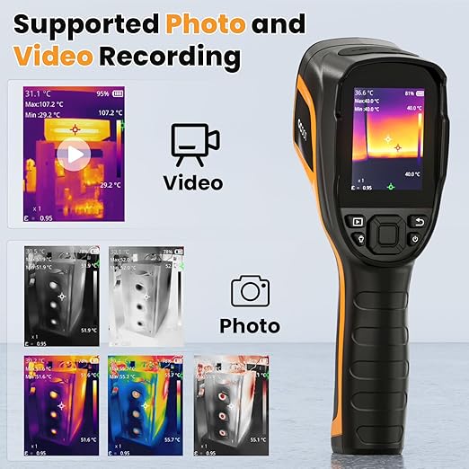 GODIAG Handheld Thermal Imaging Camera - 320x240 TISR & 256x192 IR Resolution, with PC Analysis, Video Recording, 12h Battery Life Thermal Imager with 32GB SD Card