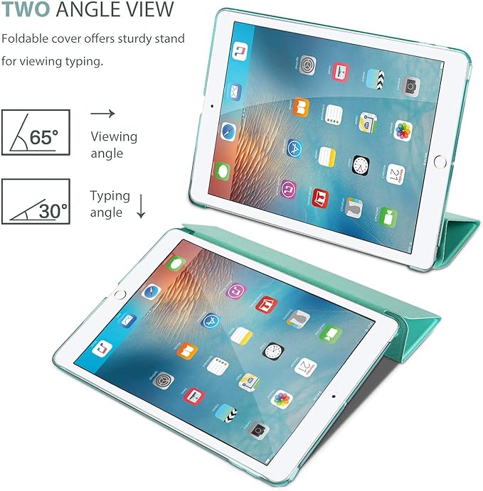 ProCase Smart Case for iPad 9.7 Inch iPad 6th/5th Generation 2018 2017(Model: A1893 A1954 A1822 A1823), Ultra Slim Lightweight Stand Cover with Translucent Frosted Back -Mint