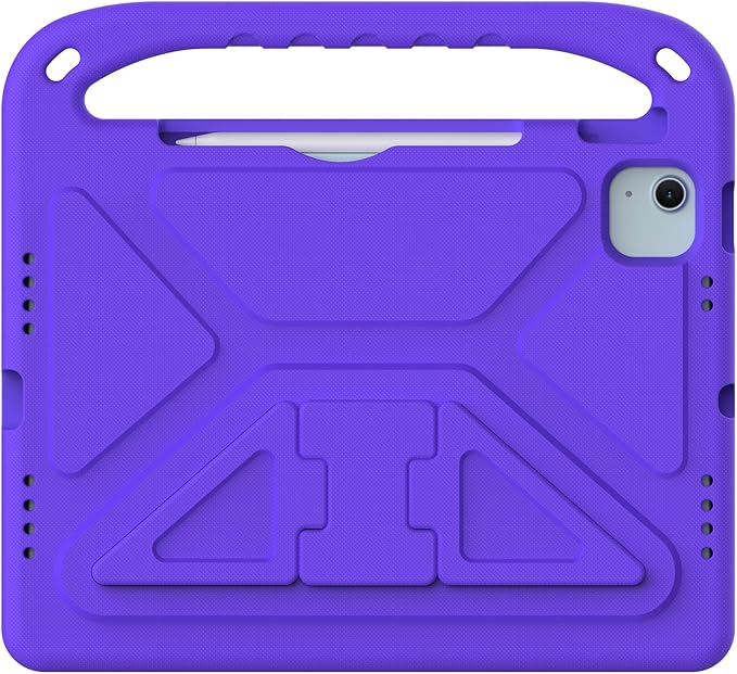 Kids Case for iPad Air 11 inch M4/M3/M2 (2026/2025/2024) & iPad Pro 11 inch M5/M4 (2025/2024) with Pencil Holder/Handle/Kickstand Lightweight Shockproof Cute Soft EVA Foam Stand Cover, Purple