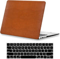 DTangLsm for Crocodile MacBook Pro 14 inch Case M5 2026-2021 M4 M3 M2 M1 A3426 A3427 A3434 A3112 A3185 A3401 A2918 A2992 A2779 A2442, Alligator Skin Textured Leather Hard Case+Keyboard Cover, Brown