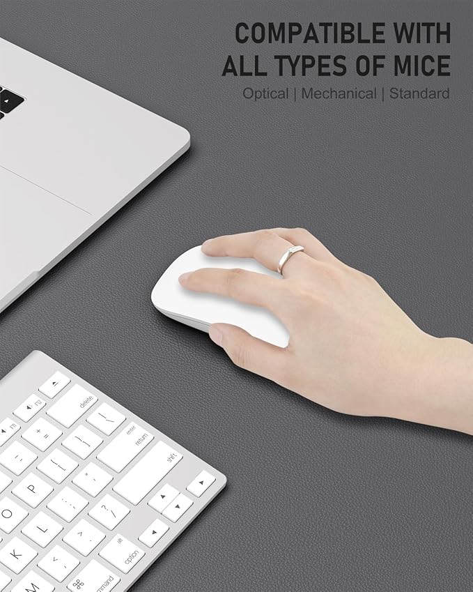 Desk Pad, 35.5" x 17" PU Leather Non-Slip Desk Mat Large Mouse Pad for Desktop, Waterproof Laptop Computer Writing Mat for Office, Home, Work, Gaming, Space Gray