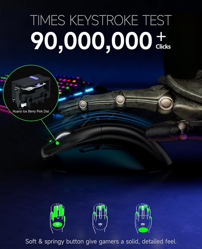 VGN Dragonfly F1 MOBA Wireless Gaming Mouse, 55g Ultralight, PAW3395 26K DPI Optical Sensor, Optimized Tactile Click Feel, Anti-Slip Silver Coating Grip, 4000Hz Polling Supported, Esports Mouse, Black