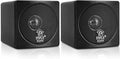 3" Mini Cube Bookshelf Speakers - 100W Small Bookshelf Speakers w/ 3" Paper Cone Driver, 8 Ohm - Passive Audio Book Shelf Speaker Pair For Home Theater Stereo Surround Sound - Pyle Home PCB3BK (Black)