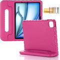 Kids Case for iPad Pro 11" M5/M4 & iPad Air 11" (2026/2025/2024) Shockproof Case with Pencil Holder, Techcircle Light EVA Foam Handle Stand Bumper Protective Child Friendly Drop Proof Cover, Rose