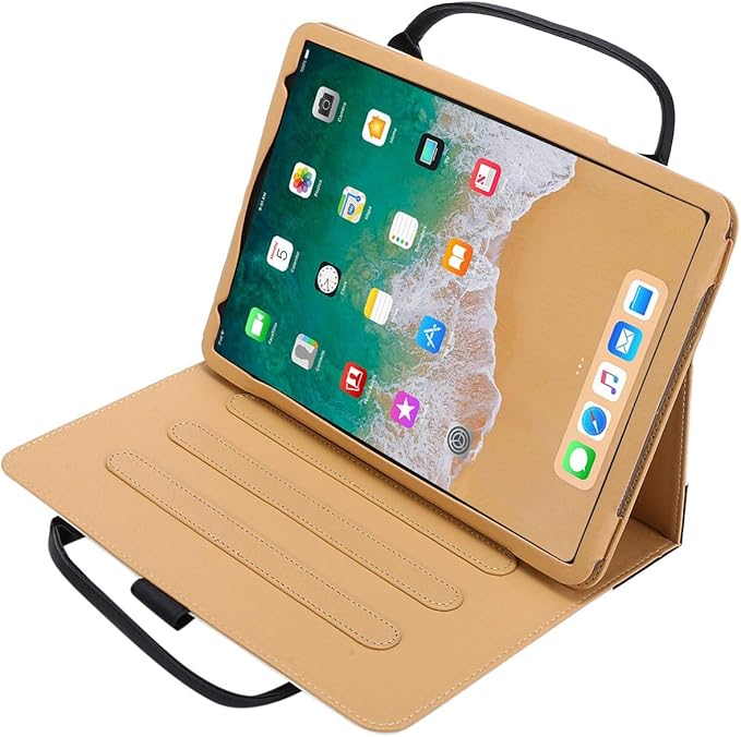 Handbag Case for iPad Pro 11" M5 M4 2018-2025 / Air 11 M2 M3 / Air 4th 5th Gen, Techcircle Cute Bowknot Pocket Wallet Folio Stand PU Leather Carrying Case, Auto Sleep/Wake, Black