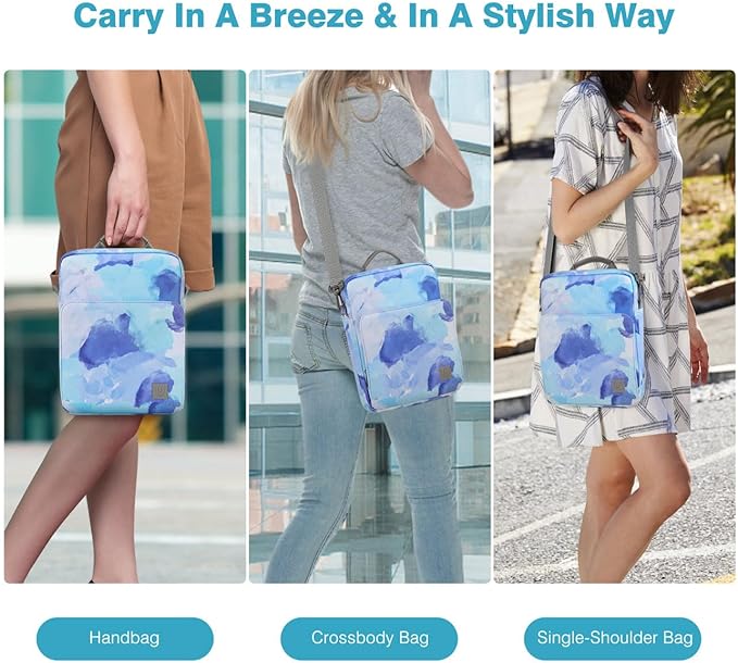 Dadanism 9-11 Inch Tablet Sleeve Bag Carrying Case with Shoulder Strap for iPad (A16) 11", iPad 10th Gen 10.9", iPad Air M4/Pro M5 11", iPad 9/8/7th 10.2", Galaxy Tab A11+ Plus 11",Graffiti blue