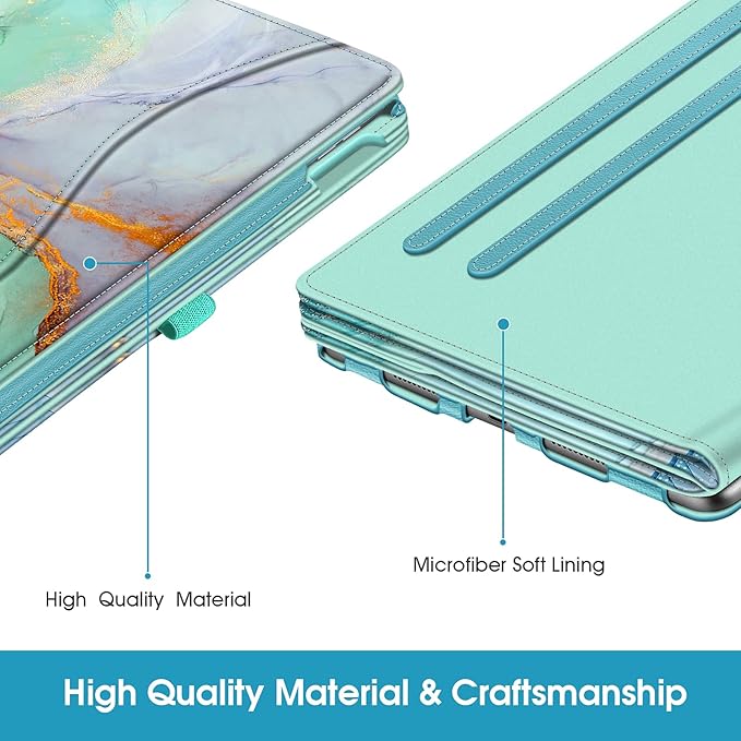 Fintie Case for iPad Air (3rd Gen) 10.5" 2019 / iPad Pro 10.5" 2017 - [Corner Protection] 360 Degree Rotating Smart Protective Stand Cover w/Pencil Holder, Auto Sleep/Wake, Emerald Marble