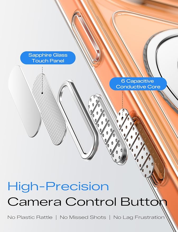 MAGIC JOHN for iPhone 17 Pro Case [Camera Control Button] [Compatible with MagSafe] Scratch-Resistant Cover, Military-Grade Shockproof, Magnetic Phone Case for iPhone 17 Pro, Clear