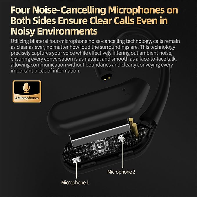 CCA KZ AN01 Active Noise Cancellation Wireless IEM Bluetooth Adapter, Bluetooth 5.4 Module, 40Hrs Playback Sport Earhook for KZ ZS10 PRO/ZSN Pro X/AS16 PRO X/Castor/EDX Pro, CRA/C12(0.78mm Pin)