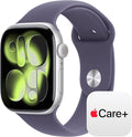 Apple Watch Series 11 [GPS + Cellular 46mm] Smartwatch with Silver Aluminium Case with Purple Fog Sport Band - M/L. Sleep Score, Fitness Tracker, Health Monitoring with AppleCare+ (2 Years)