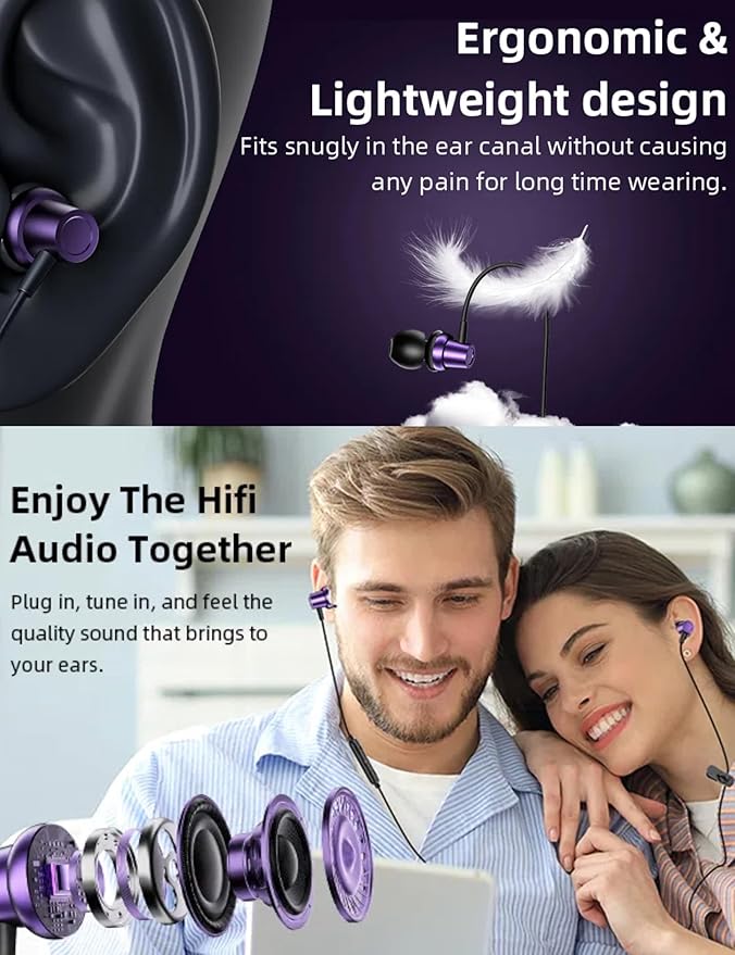 USB C Headphones for iPad A16 11 10 Noise Canceling in-Ear Wired Earbuds with Mic Volume Control Type C Earphone for iPhone 17 Pro Max 16e 16 15/Samsung S26 S25 S24 S23 Flip A17/Pixel 9 9a 10/Android