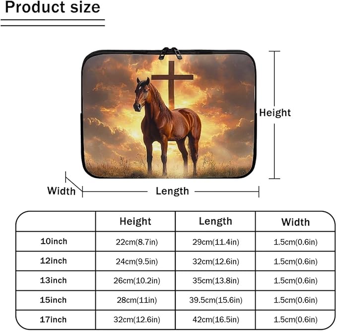 Cross Horse Laptop Sleeve for Women Men 10inch Laptop Accessories with Versatile Uses Lap Top Case Portable Computer Sleeve Laptop Pouch Brown
