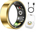 Smart Ring Health & Fitness Tracker for Men & Women, Heart Rate, SPO₂, Sleep & Activity Monitoring, IP68 Waterproof, Long Battery Life, Family Care Mode, No Subscription Fee (Gold, 11)